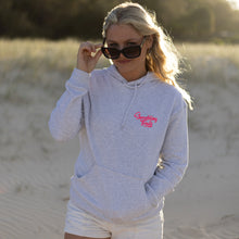 Load image into Gallery viewer, South Shore Hoodie. A premium Hoodie with hot pink font for women mountain bikers and surfers. Printed in Australia