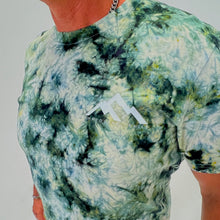 Load image into Gallery viewer, Shredding Trails Hand  Made Organic Tie  Dye Green Tee 
