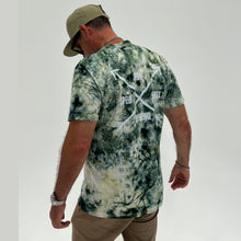 Load image into Gallery viewer, Shredding Trails Hand  Made Organic Tie  Dye Green Tee 
