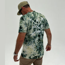 Load image into Gallery viewer, Shredding Trails Hand Made Organic Tie Dye Green Tee
