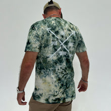 Load image into Gallery viewer, Shredding Trails Hand Made Organic Tie Dye Green Tee
