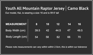 Youth All Mountain Raptor Jersey | Camo Black